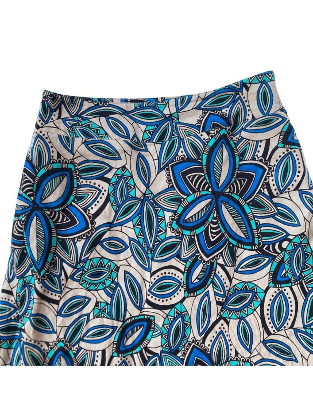 Floral Print Linen Blend Skirt - Picture 2 of 5
